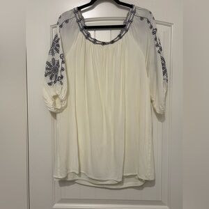 Entro Cream and Blue Mini Dress